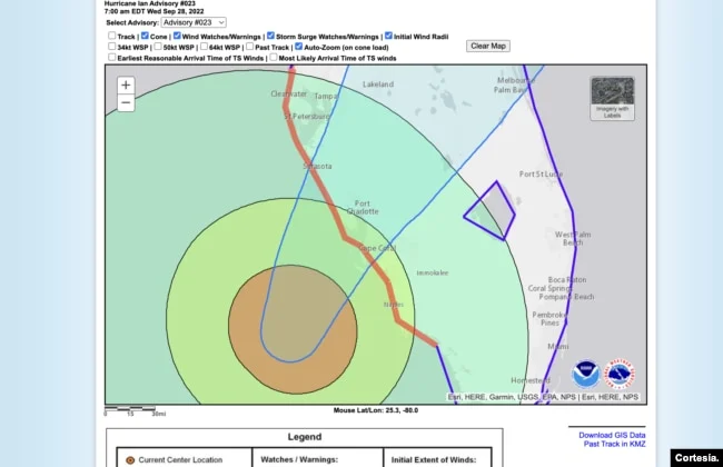 El huracán Ian se fortalece y es casi un peligroso categoría 5 a punto de embestir a Florida