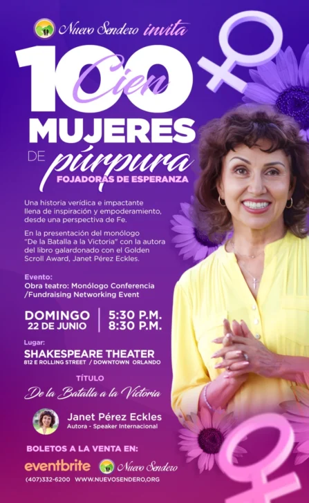 Nuevo Sendero presenta obra benéfica: “De la Batalla a la Victoria” con Janet Pérez Eckles